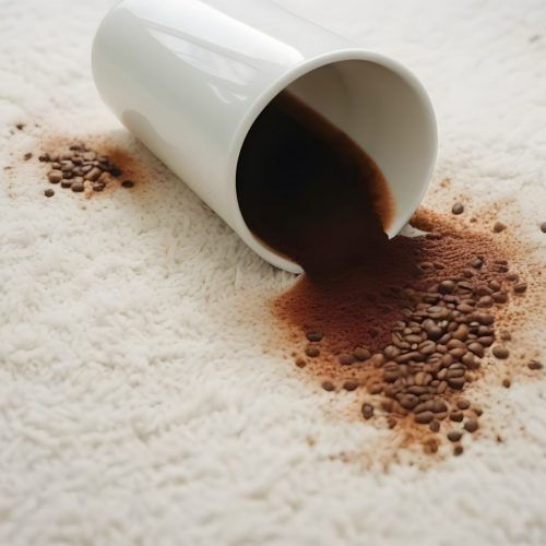 a-white-carpet-with-coffee-spilt-on-it-upscaled Spillage of coffee on carpet, stain removal service, carpet clean.